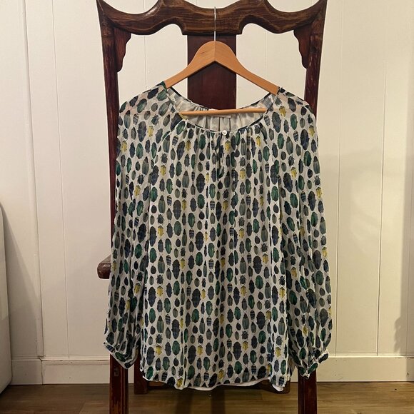 Tory Burch Beetle/Insect Blouse, Size 8 - Picture 1 of 4